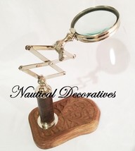 ADJUSTABLE MAGNIFYING GLASS STAND - NAUTICAL - VINTAGE - MAGNIFIER - £31.56 GBP