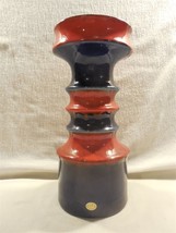 Vintage MCM Jasba Keramik West Germany Red Blue Hot Lava Candle Holder 1... - £37.48 GBP