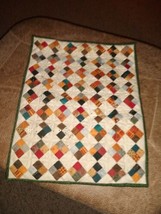 Hand Quilted Placemats. Tiny squares w cream colored boarder. Back is cream base - £16.74 GBP