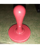 Ceramic Cookie Press “MADE WITH LOVE”  2 Hearts Red Glazed - $3.56