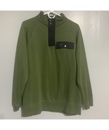 Browning Boulder Pullover Sweatshirt Men’s L Olive Green 1/4 Zip Snap - $25.42