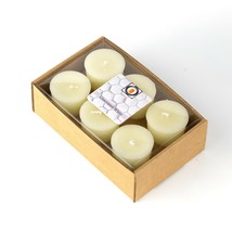 6 White Unscented 100 Percent  Beeswax Votives, Votive Candles, 12 Hour - £19.18 GBP