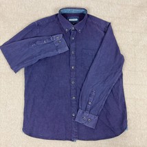 32 Bar Blues Men&#39;s Large Long Sleeve Button Down Shirt Bluescape Cotton Dobby - £21.89 GBP