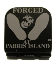USMC Forged At Parris Island Footprints Laser Etched Aluminum Hat Clip Brim-it - £9.58 GBP