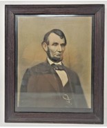 Antique 1909 Abraham Lincoln Framed 13&quot; x 11&quot; Print 11&quot; x 9&quot; U202 - £80.17 GBP