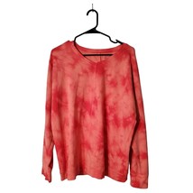 Tek Gear Shirt Women&#39;s XL Tie Dye Pink Long Sleeve Sweatshirt Cotton Blend - $22.44