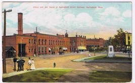 Massachusetts Postcard Springfield Street Railway Office &amp; Car Barns Americhrome - $9.89