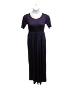Zenana Outfitters Womens Small Navy Blue Maxi Dress Stretch Knit Pullover - $14.85