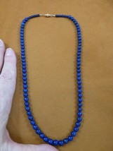 (v657-14) 18" long Blue Lapis Lazuli gemstone beaded Necklace fashion JEWELRY - $68.24