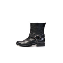 FRYE Boots 6.5 Black Leather Chelsea O Ring Harness Boots *PRIMO* SZ 6.5 - £116.55 GBP