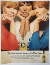 1967 White Horse Scotch Vintage Print Ad Good Guys Are Always On The Whi... - $14.95