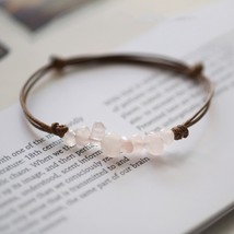 Momiji Handmade Crystal Charm Bracelets for Women Leather Chain Adjustable Natur - £8.79 GBP