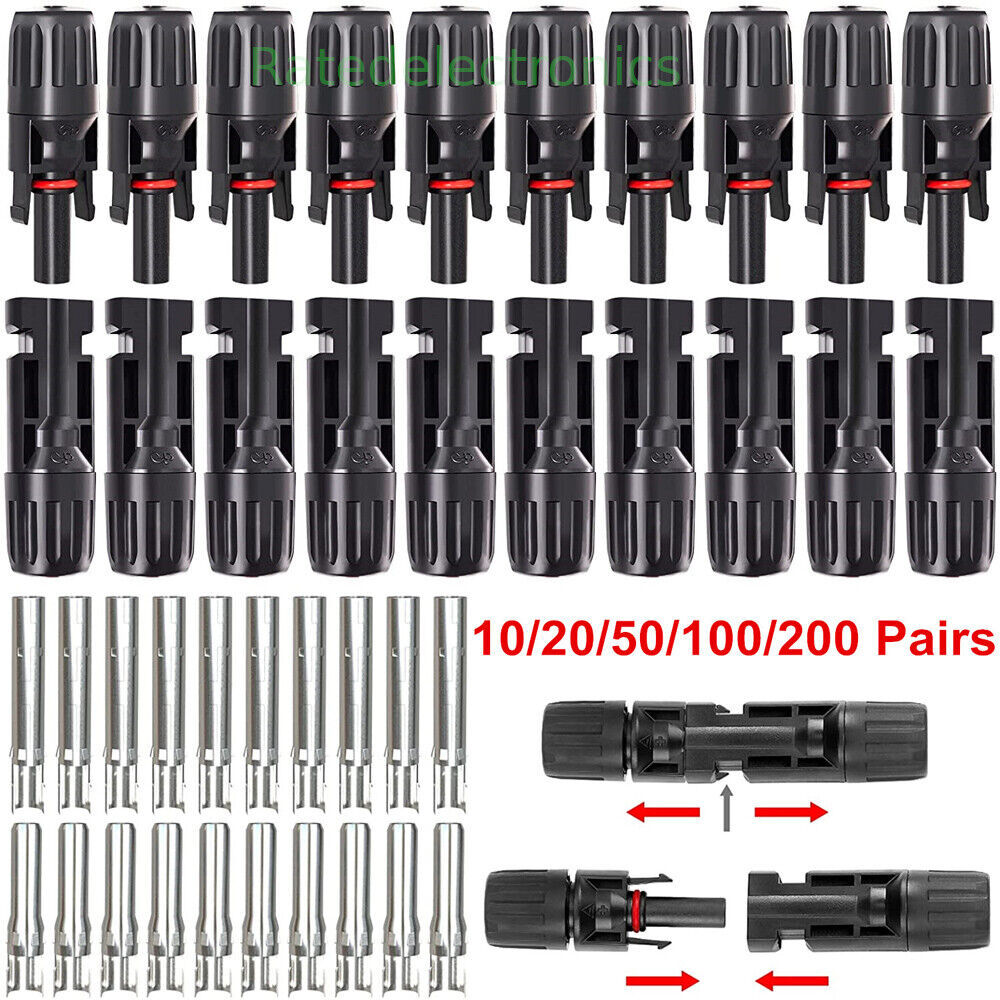 10 Pairs Male Female Wire Cable Connector Set Solar Panel Wiring 30A Wat... - $18.99