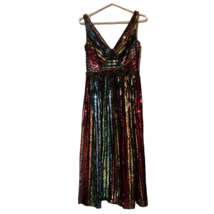 Davids Bridal Womens Dress Multicolor Sequin Crochet Cutout Midi Sleeveless 6 - £23.73 GBP