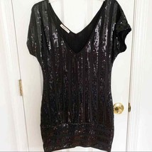 Arden B Black Vertical Sequin Stripe Dress - $46.75