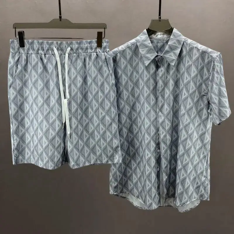 Men Pairs Beach Holiday Short Sleeve Hawai Suit Loose Shirt Set T-shirts... - $41.03 CAD