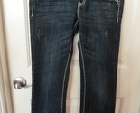 LA Idol Women Jeans 3 Blue Cotton Blend Studded Low Rise Bootcut Denim w... - $19.68