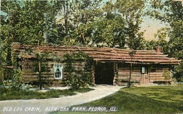 Peoria Illinois Old Log Cabin Glen Oak C-1910 Wheelock Postcard 21-9868 - $5.03