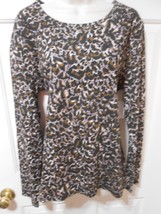 NEW Sag Harbor new york women&#39;s Sz XXL Leopard animal print Top LS 100% cotton - £10.07 GBP