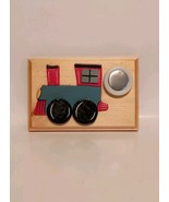 Wooden Train Plaque Handcrafted Hand Painted ~  Makes Sound 5&quot; x 3.5&quot; - $13.98