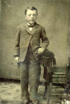 Antique Tintype photograph 1800s Well Dressed Young Short Man Rosy Cheeks Tint - £15.19 GBP