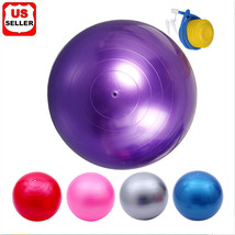 22&quot; Purple Exercise Yoga Ball with Pump,Pilates &amp; Balance Training,Anti-... - £15.97 GBP