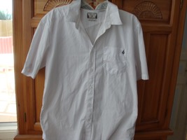 Volcom Mens White Short Sleeve Shirt Size Large - £25.95 GBP