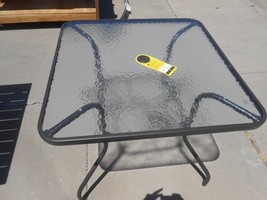 NEW Mainstays Albany outdoor Patio glass Top Table w/ umbrella Hole Loca... - $29.70