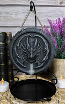 Medieval Celtic Dragon Breath Aroma Waterfall Medal Backflow Incense Cone Burner - £28.31 GBP