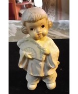 Vintage Hand Painted Bisque Figurine of an Oriental Girl w/ Fan - $12.32 CAD
