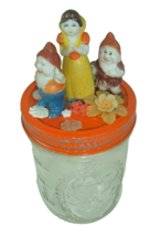 Mason Jar Art Upcycled Vintage Mixed Media Snow White Dwarf kitsch kawaii - £23.67 GBP
