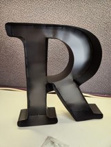 (R) Cork Holder - Metal Monogram Letter (R), Black, Large | Wine Lover - $21.83