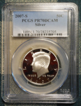2007-S Kennedy 90% Silver Half Dollar - PCGS PR70DCAM - $97.89 CAD