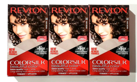 3 Pack Revlon 30 Dark Brown Colorsilk Beautiful Hair Color Permanent - £20.43 GBP