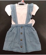 Wonder Nation Toddler 2 piece pinafore dress size 2T New - $131.75 MXN