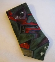 Bugatti Multi Color Neck Tie 100% Italian Silk Mens Abstract Red Green P... - £18.83 GBP