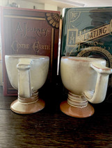 Vintage Frankoma Pottery Pedestal Footed Mug Cup C13 Plainsman Espresso Color - £10.32 GBP
