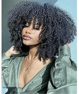 RunM Short Curly Afro Wig With Bangs for Black Women Kinky Curly Hair Wig - £38.34 GBP+