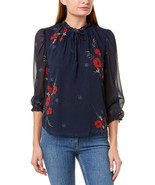 Joie rafaella ruffle trim self tie neckline silk blouse size L - $179.19