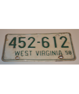 West Virginia Vintage License Plate 1958 - $50.00