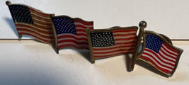 Jewelry Pin/Lapel Bundle of 4 American Flag Gold Tone Vintage 1 Inch - $7.70