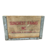 Vintage Suncrest Farms Inc Wooden Dairy Milk Box Crate Bethlehem Butztown - $1,477.04 MXN