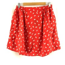 Kavu South Beach Skirt Pull On Pockets Feather Print Above Knee Red Whit... - $19.34