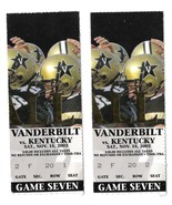 2 VANDERBILT COMMODORES vs KENTUCKY WILDCATS 2003 Football Game Ticket S... - $240.75 MXN