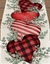 Extra Long Fabric Table Runner (13&quot;x78&quot;) VALENTINE&#39;S DAY LOVE HEARTS &amp; L... - $19.79