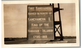 Fort Kamehameha for King of the Hawaiian Islands Sign Vintage B &amp; W Phot... - $9.85