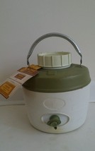 Poloron Vacucel Vintage Green Beige Water Cooler Jug Thermos Camping Picnic New - £13.41 GBP