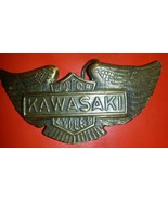 VINTAGE 1970s KAWASAKI MOTORCYCLES METAL BRASS PLATED BELT BUCKLE - $30.96 CAD