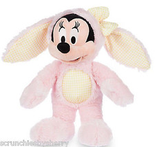 Disney Store Minnie Mouse Easter Bunny Plush Toy Pink Yellow Gingham 2016 - £39.29 GBP