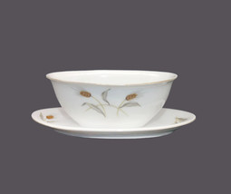 Seyei Golden Wheat gravy boat with attached under-plate made Japan. Flaw. - £71.94 GBP